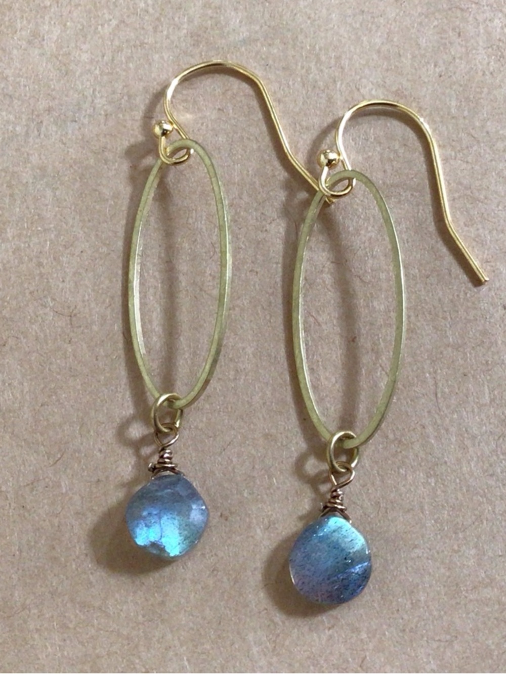 Natural Flashy Labradorite Sundance Charm Earrings 18k gold Plated